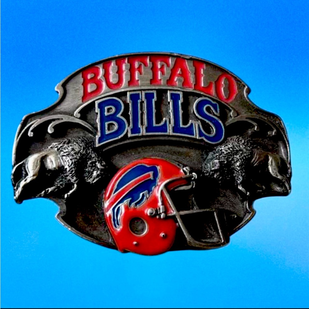 Vintage 1987 NFL Football Buffalo Bills Pewter Belt Buckle Siskiyou Ltd. Ed #174